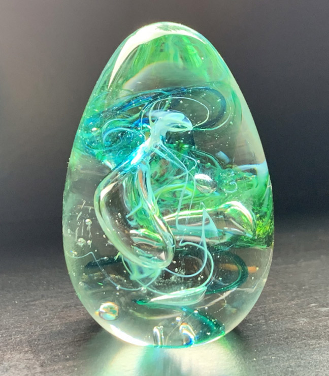 Easter Egg Glass Float Green