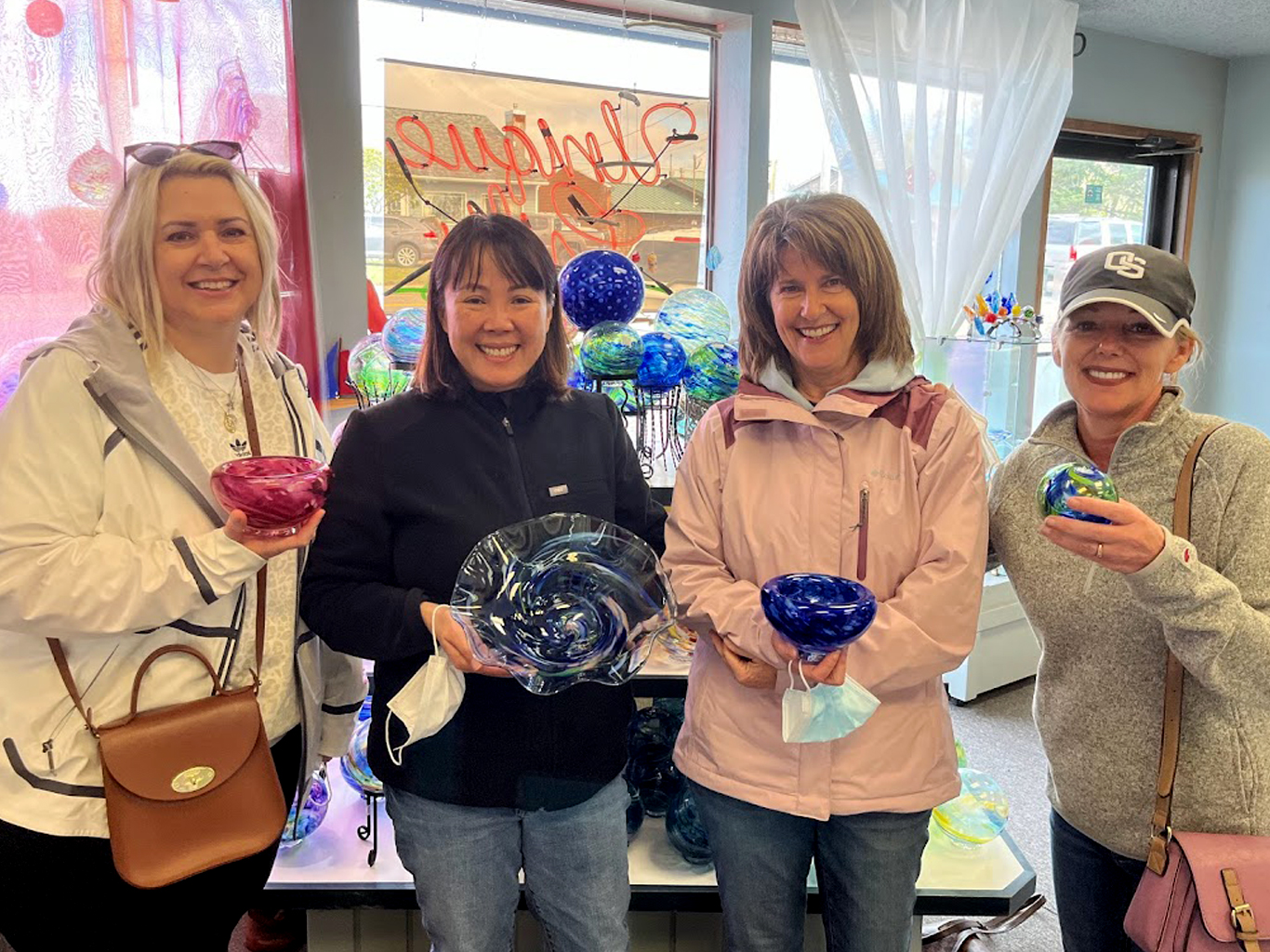 Ladies in Glassblowing Class