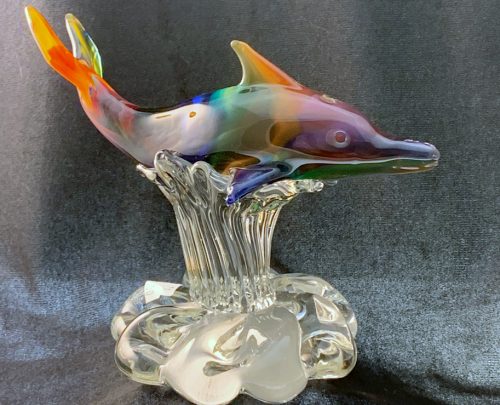 Oregon Coast Glassworks Dolphin Blown Glass
