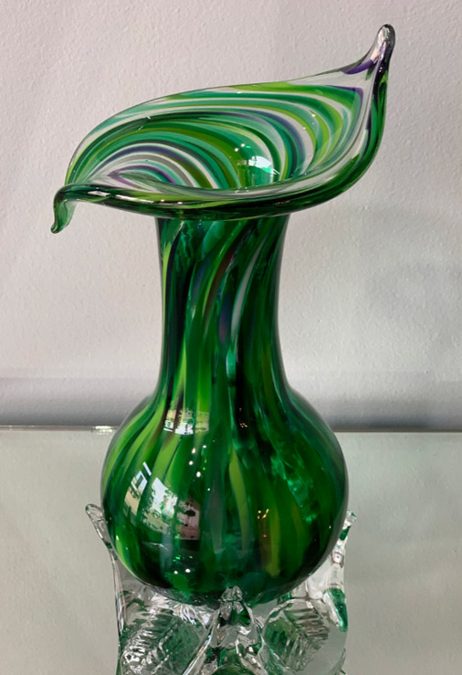 Oregon Coast Glassworks Green Vase